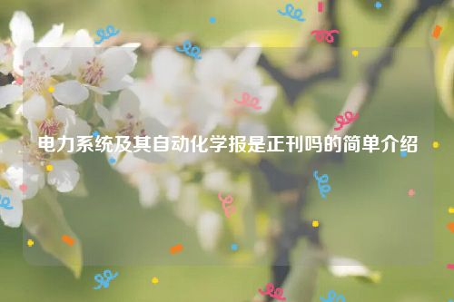 电力系统及其自动化学报是正刊吗的简单介绍