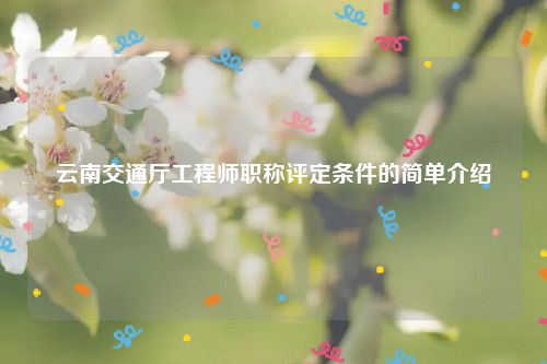 云南交通厅工程师职称评定条件的简单介绍