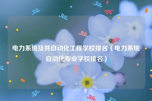 电力系统及其自动化工程学校排名（电力系统自动化专业学校排名）
