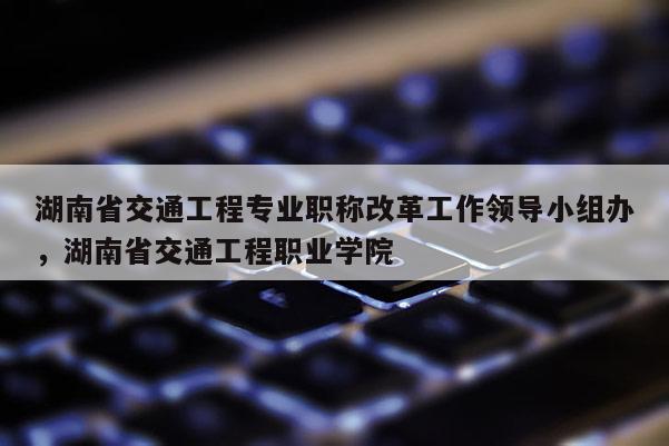 湖南省交通工程专业职称改革工作领导小组办，湖南省交通工程职业学院