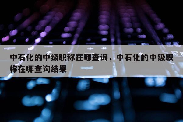 中石化的中级职称在哪查询，中石化的中级职称在哪查询结果